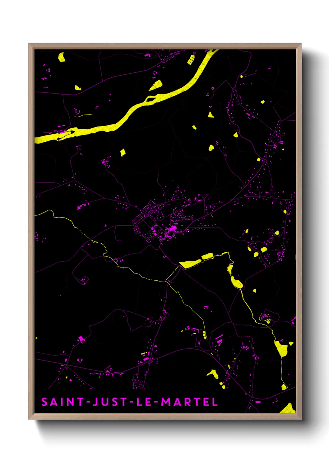 Une affiche de carte sur Saint-Just-le-Martel