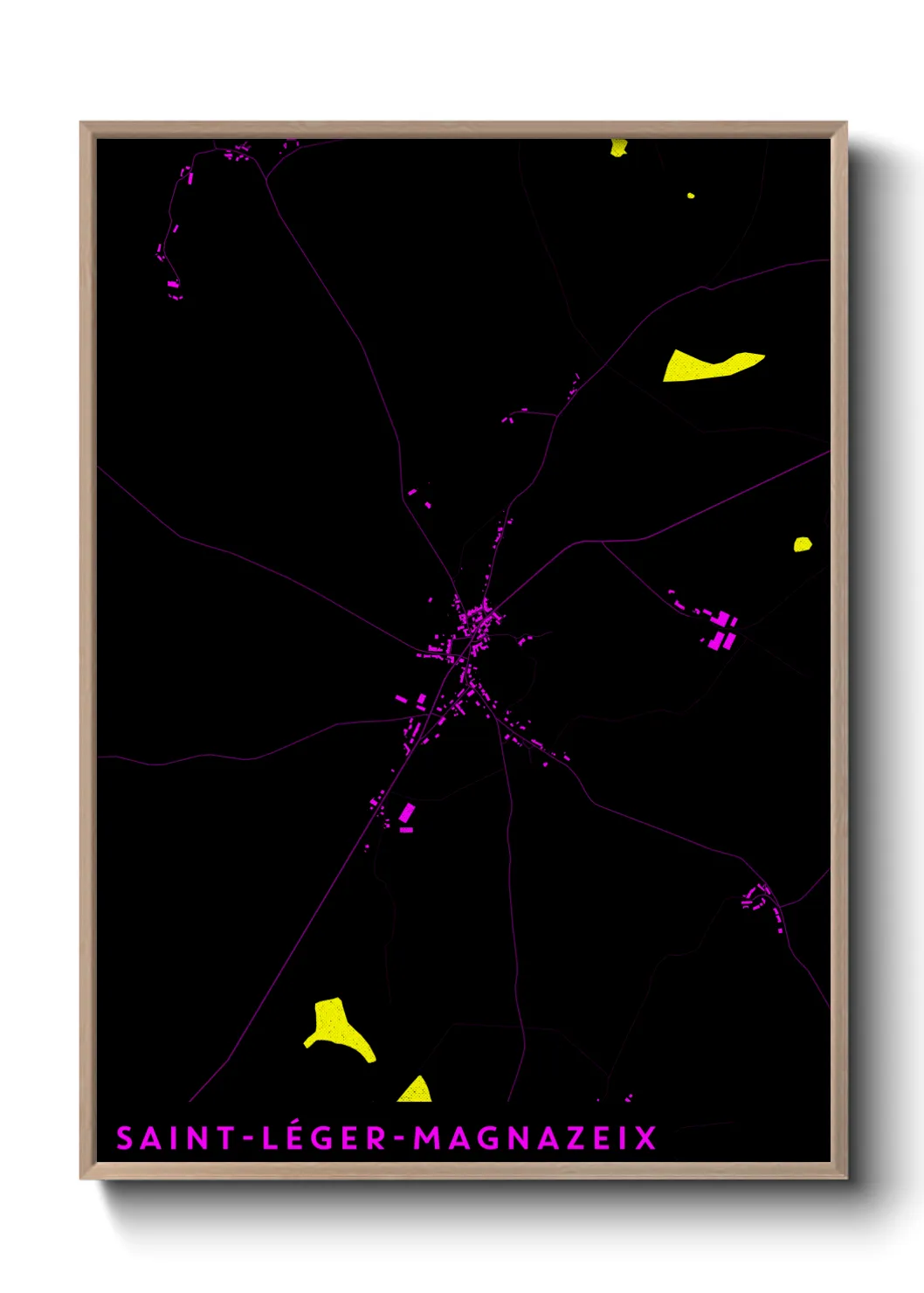Une affiche de carte sur Saint-Léger-Magnazeix