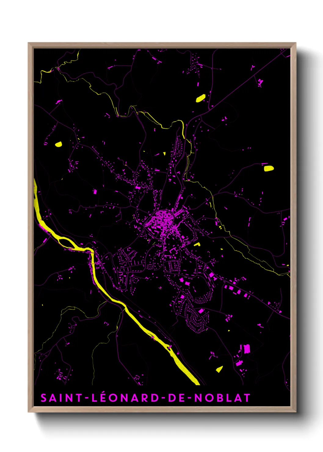 Une affiche de carte sur Saint-Léonard-de-Noblat