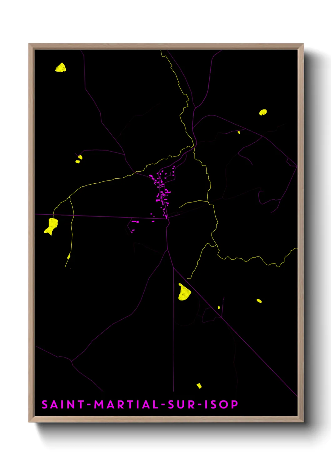 Une affiche de carte sur Saint-Martial-sur-Isop