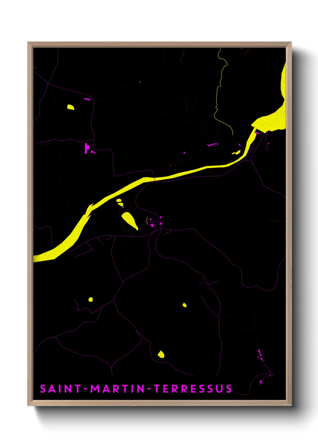 Une affiche de carte sur Saint-Martin-Terressus