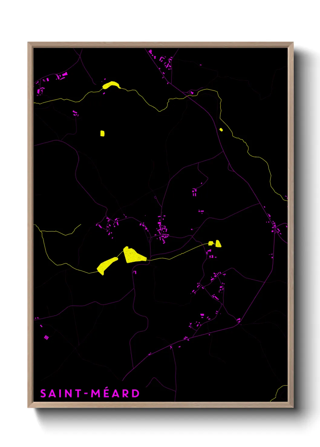 Une affiche de carte sur Saint-Méard