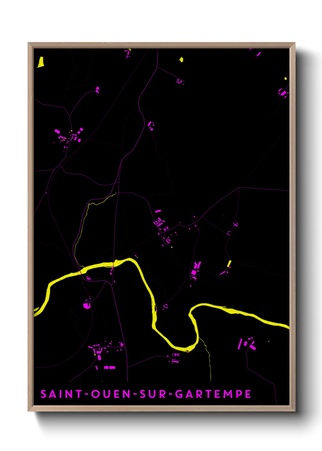 Une affiche de carte sur Saint-Ouen-sur-Gartempe