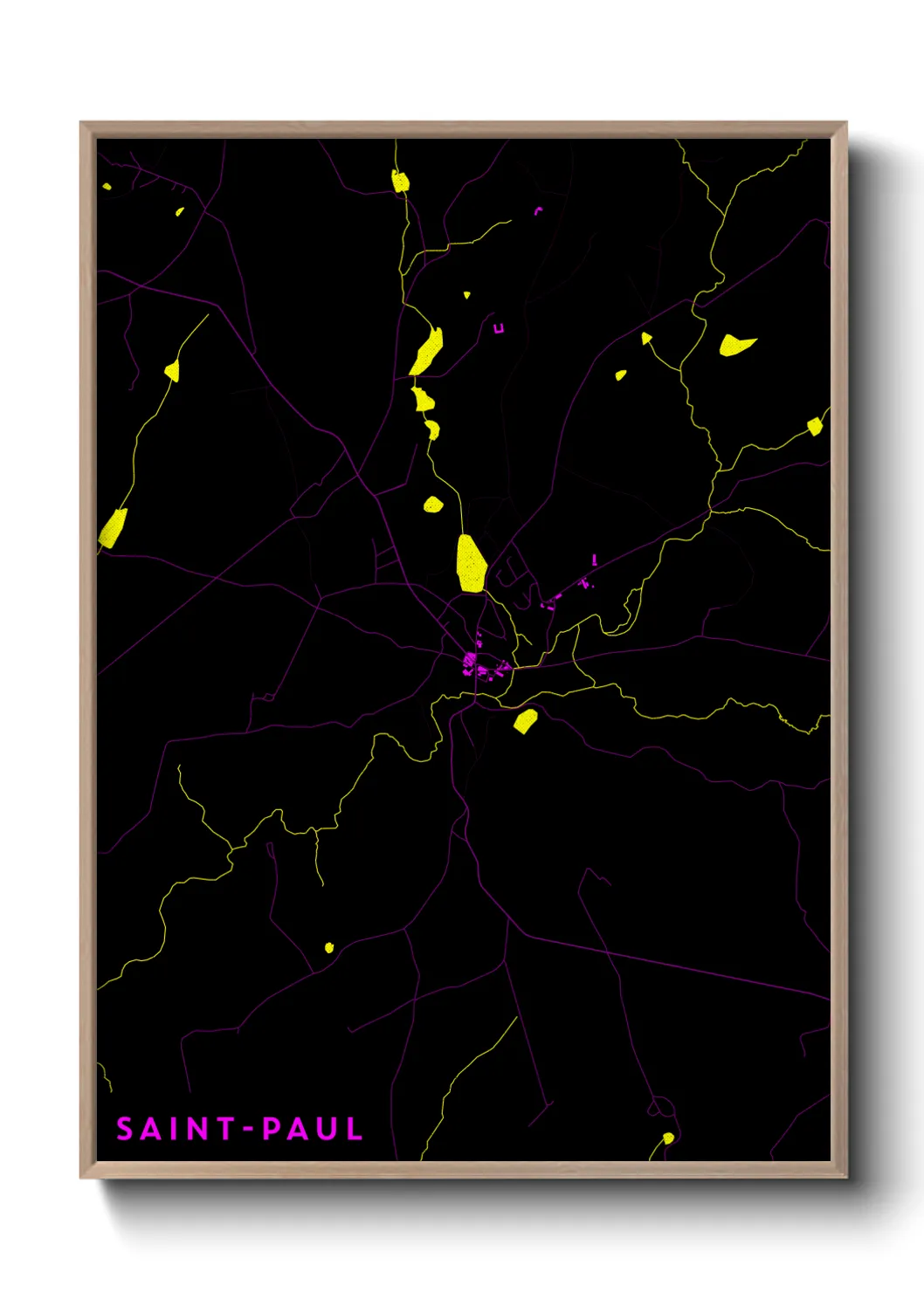 Une affiche de carte sur Saint-Paul
