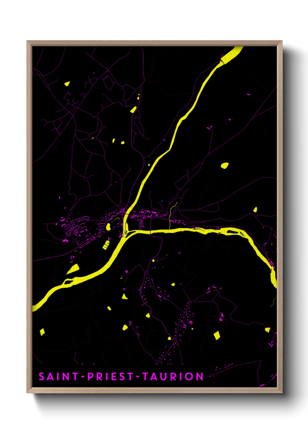 Une affiche de carte sur Saint-Priest-Taurion