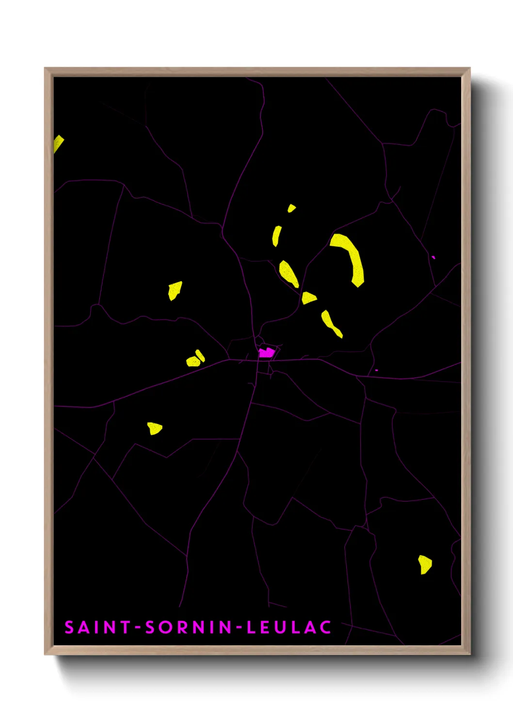 Une affiche de carte sur Saint-Sornin-Leulac