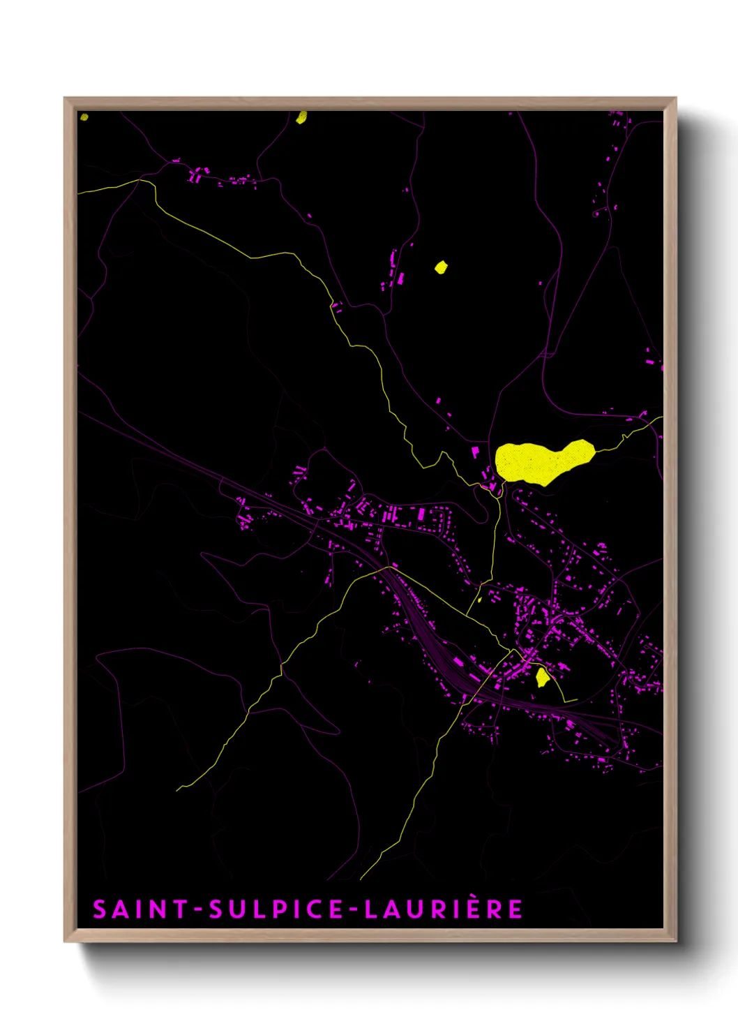 Une affiche de carte sur Saint-Sulpice-Laurière