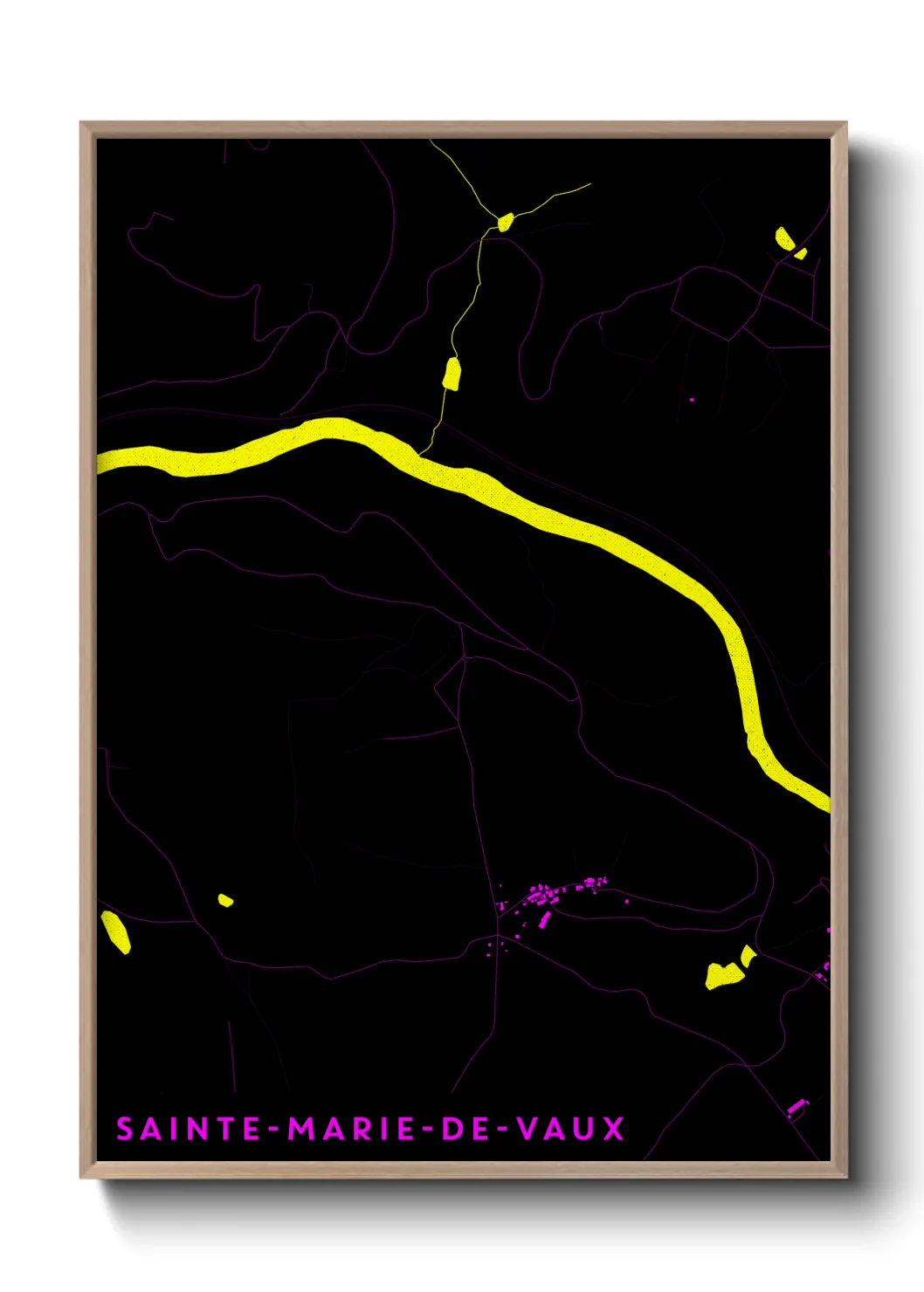 Une affiche de carte sur Sainte-Marie-de-Vaux
