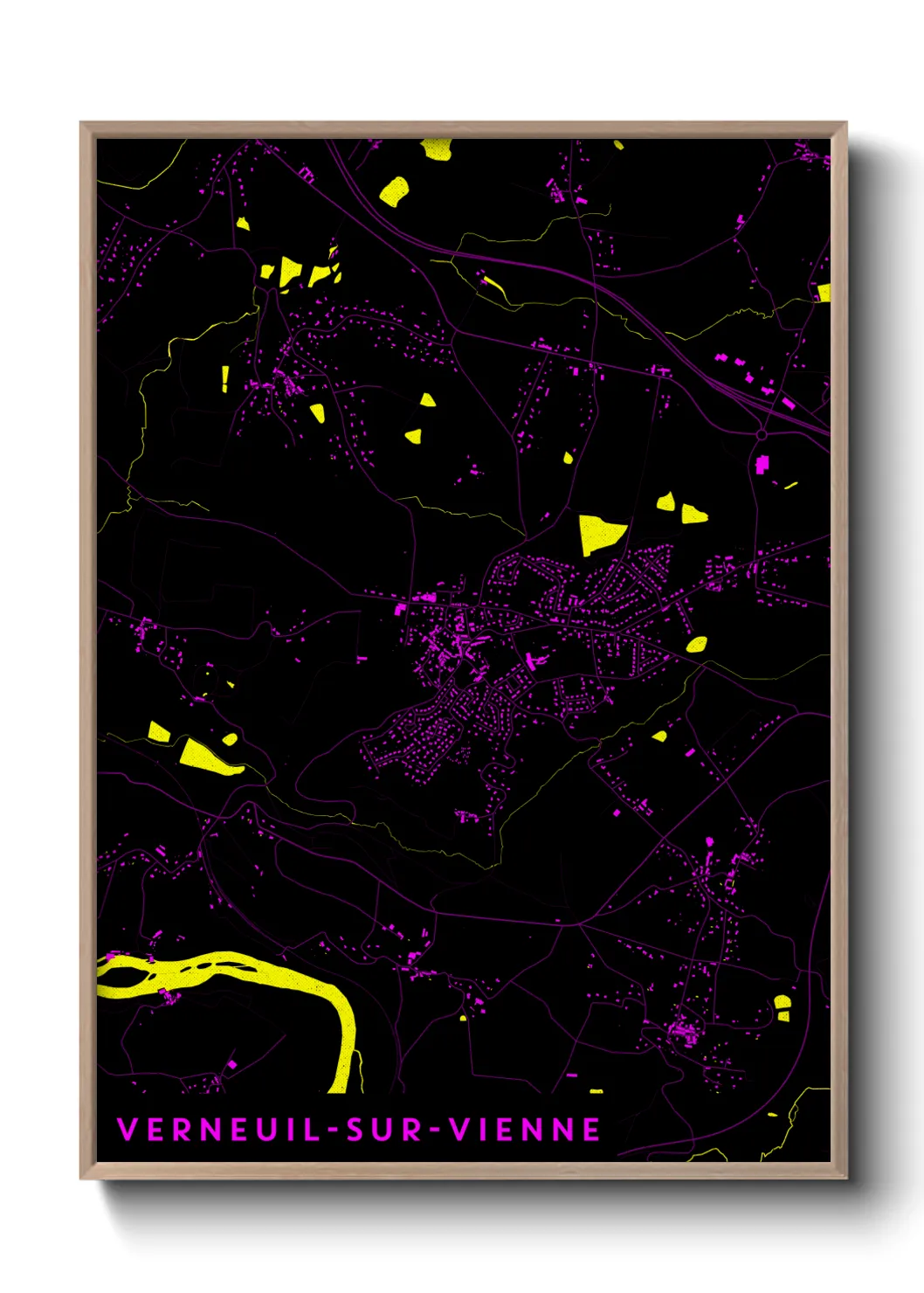 Une affiche de carte sur Verneuil-sur-Vienne
