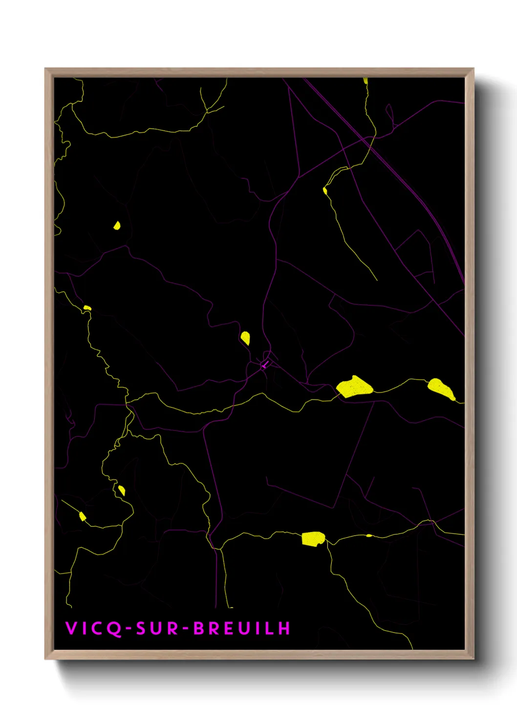 Une affiche de carte sur Vicq-sur-Breuilh