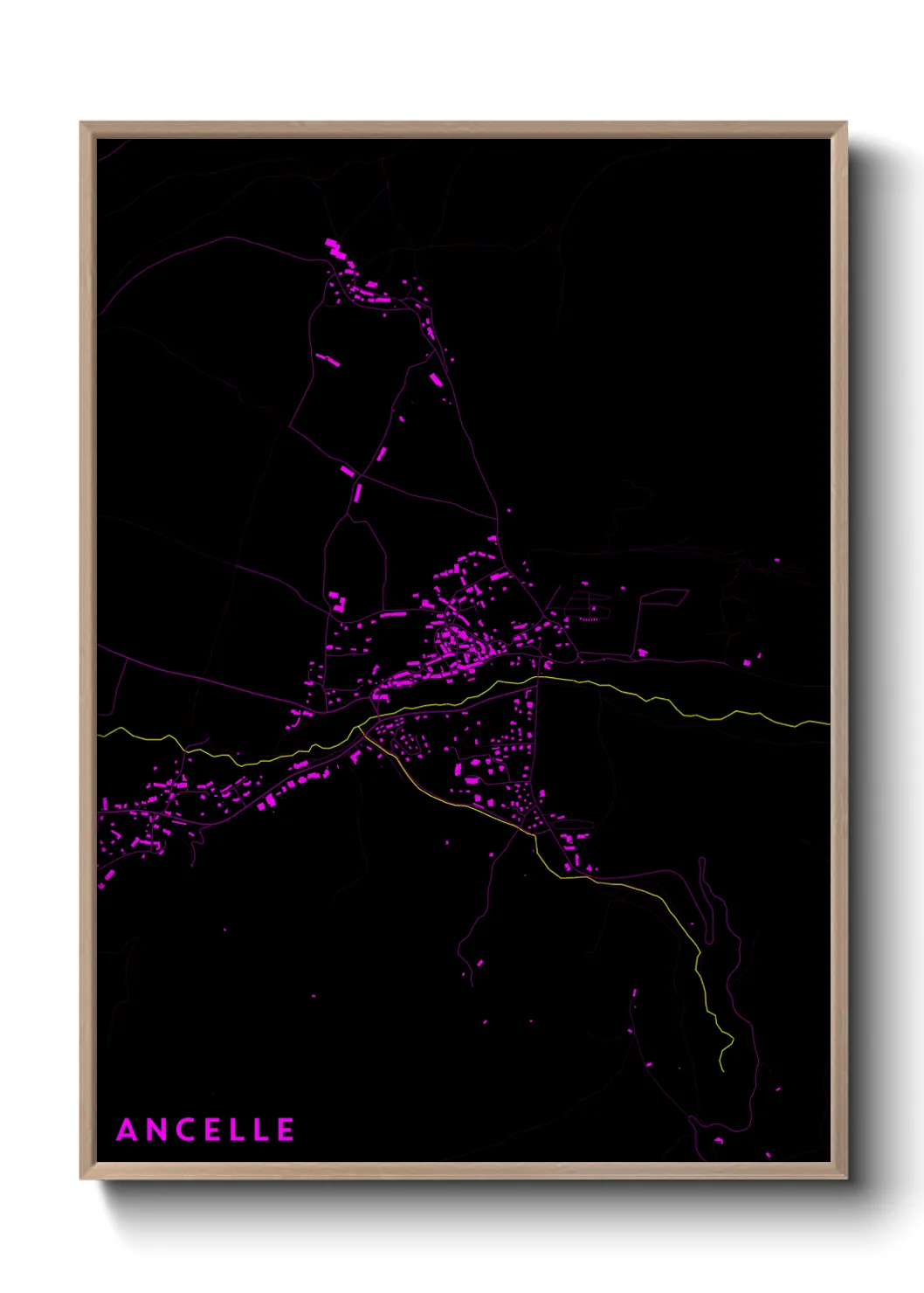 Une affiche de carte sur Ancelle