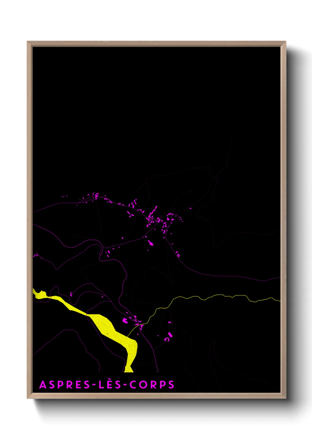 Une affiche de carte sur Aspres-lès-Corps
