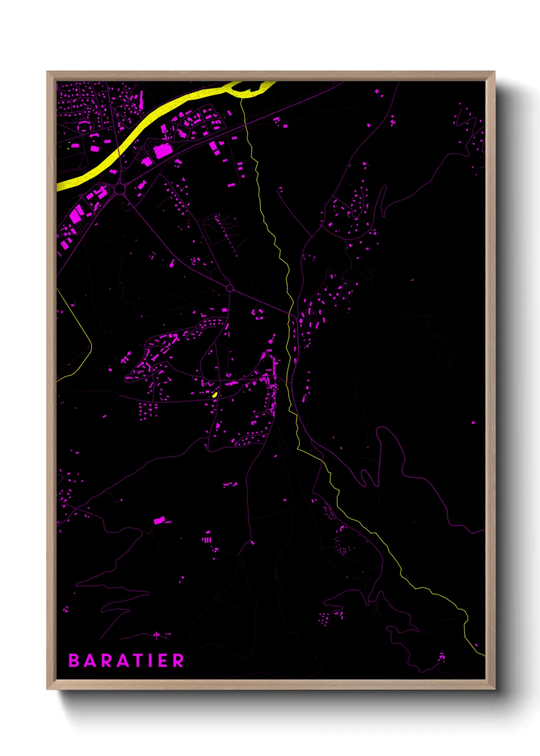 Une affiche de carte sur Baratier