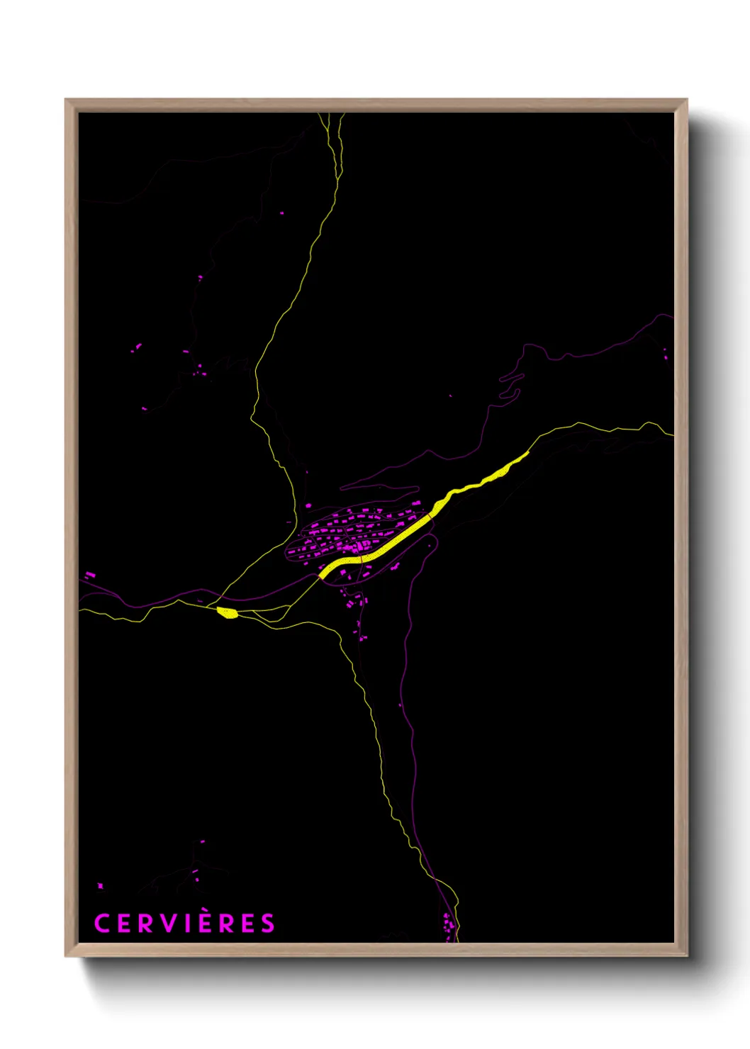 Une affiche de carte sur Cervières