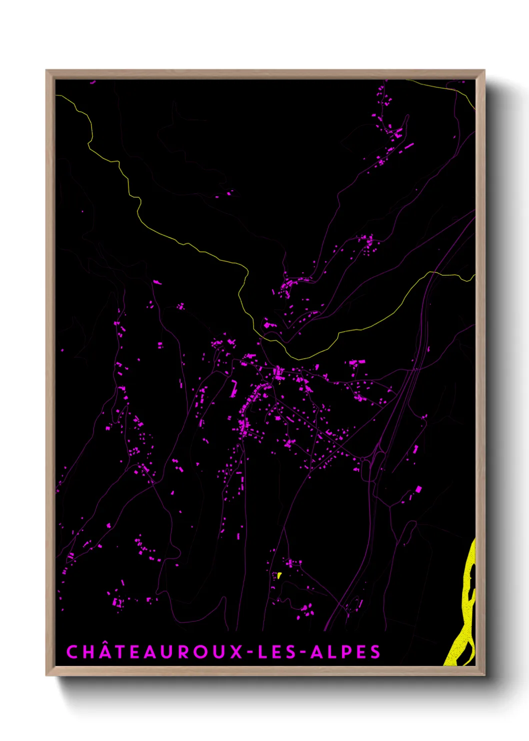 Une affiche de carte sur Châteauroux-les-Alpes