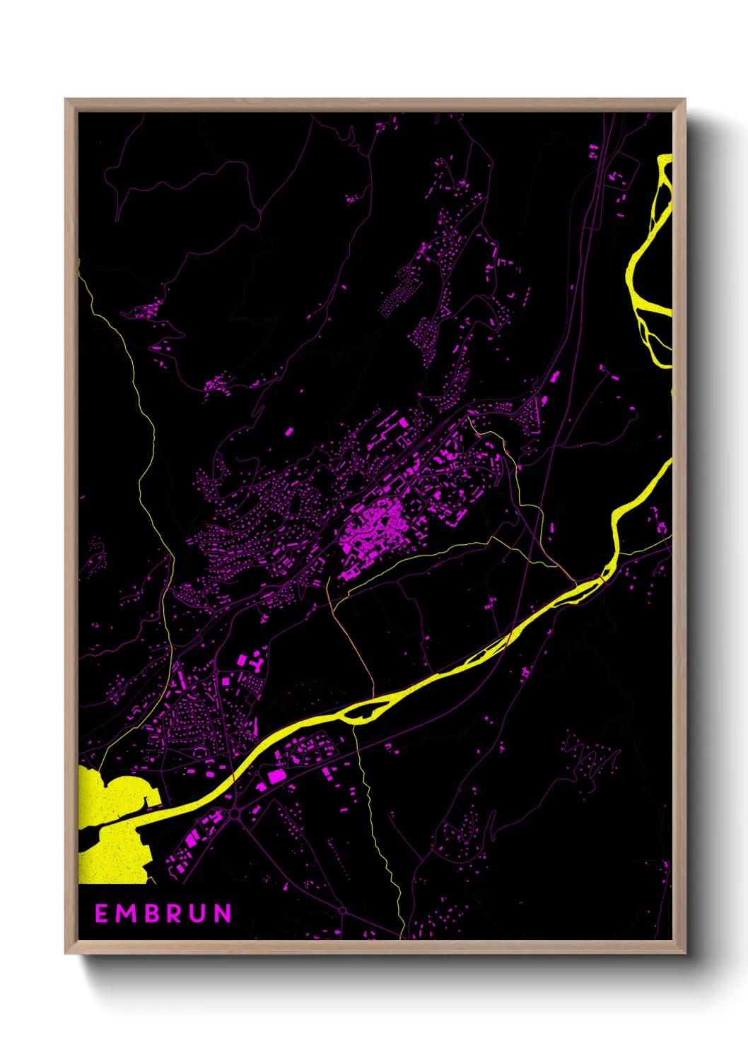 Une affiche de carte sur Embrun