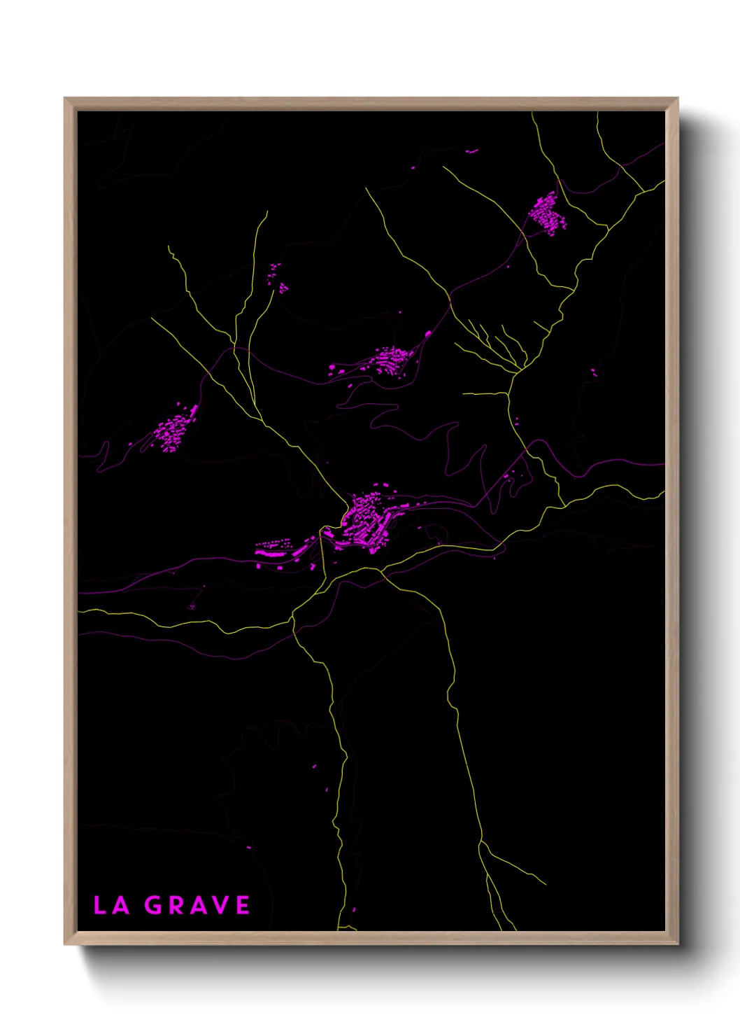 Une affiche de carte sur La Grave