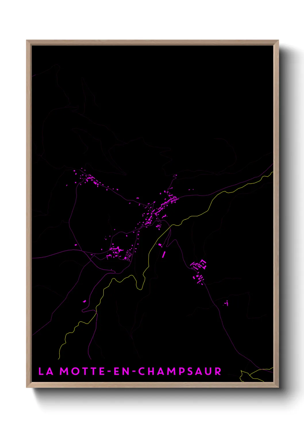 Une affiche de carte sur La Motte-en-Champsaur