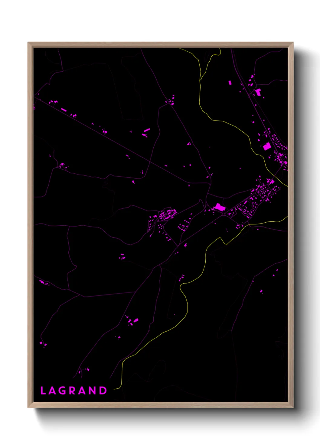 Une affiche de carte sur Lagrand