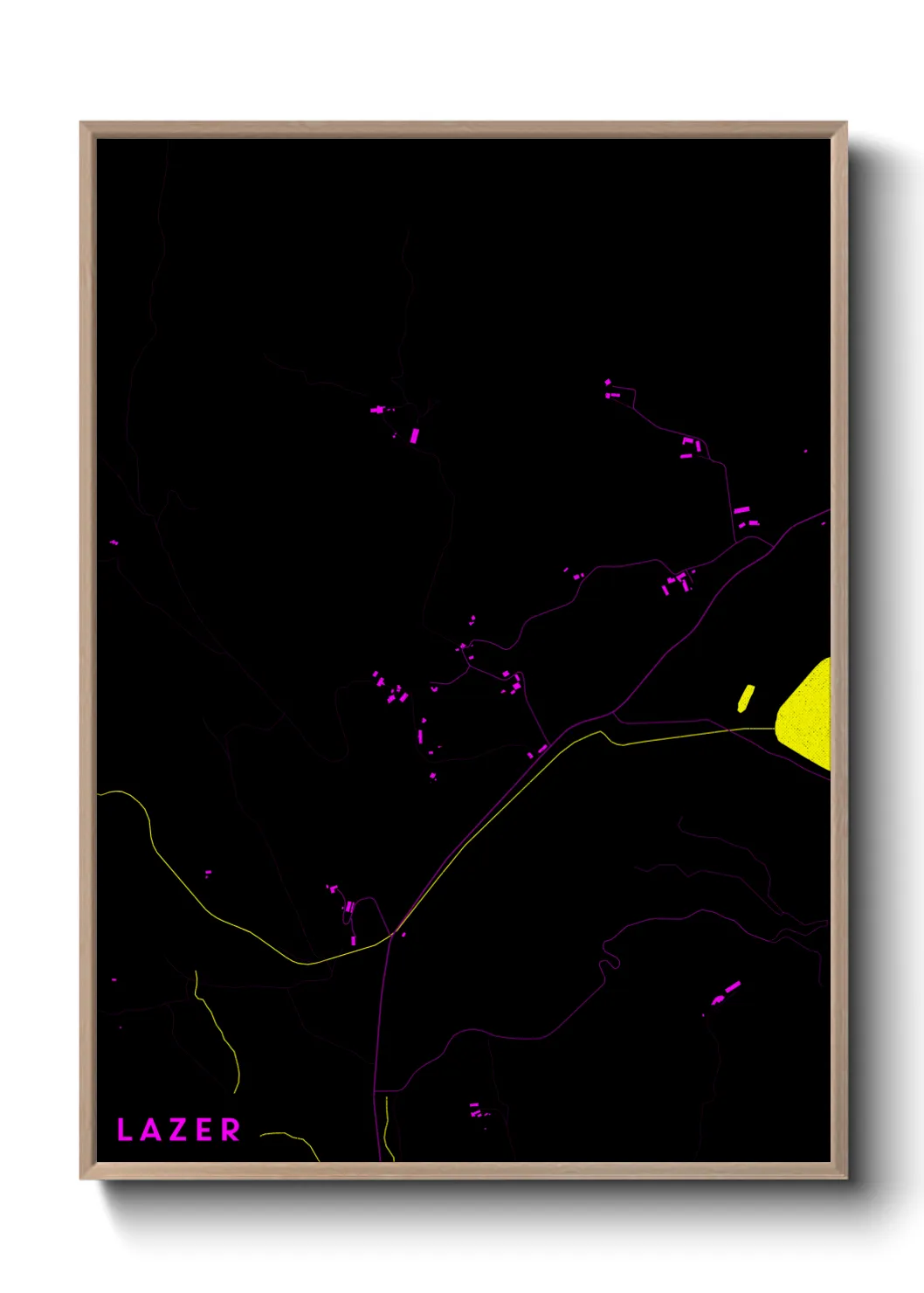 Une affiche de carte sur Lazer