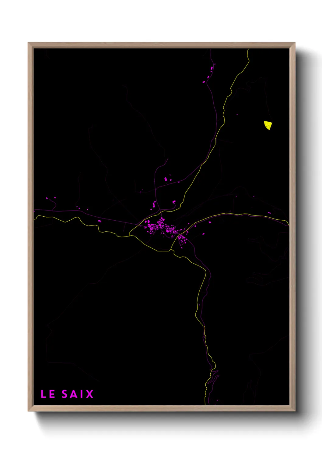 Une affiche de carte sur Le Saix