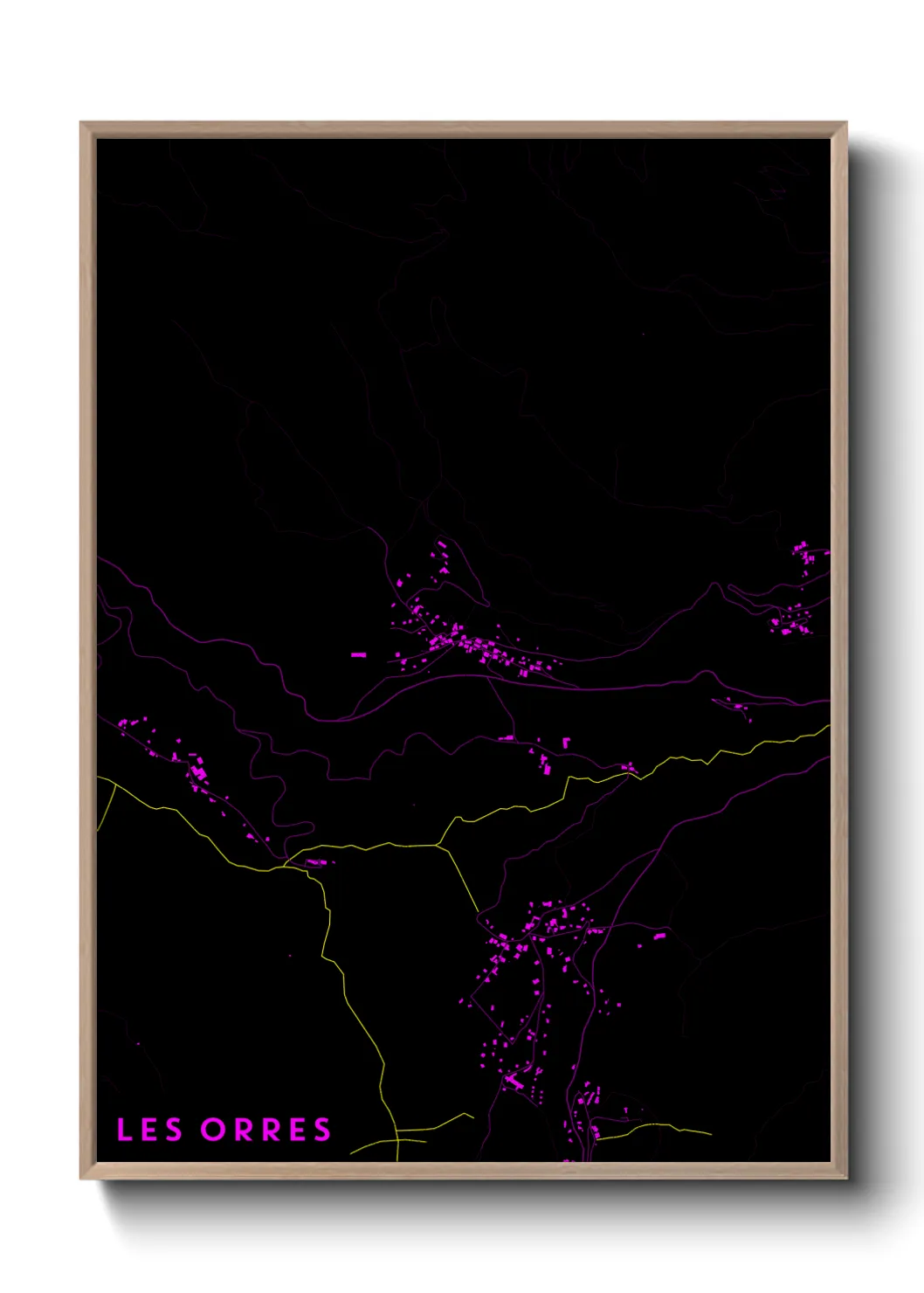 Une affiche de carte sur Les Orres