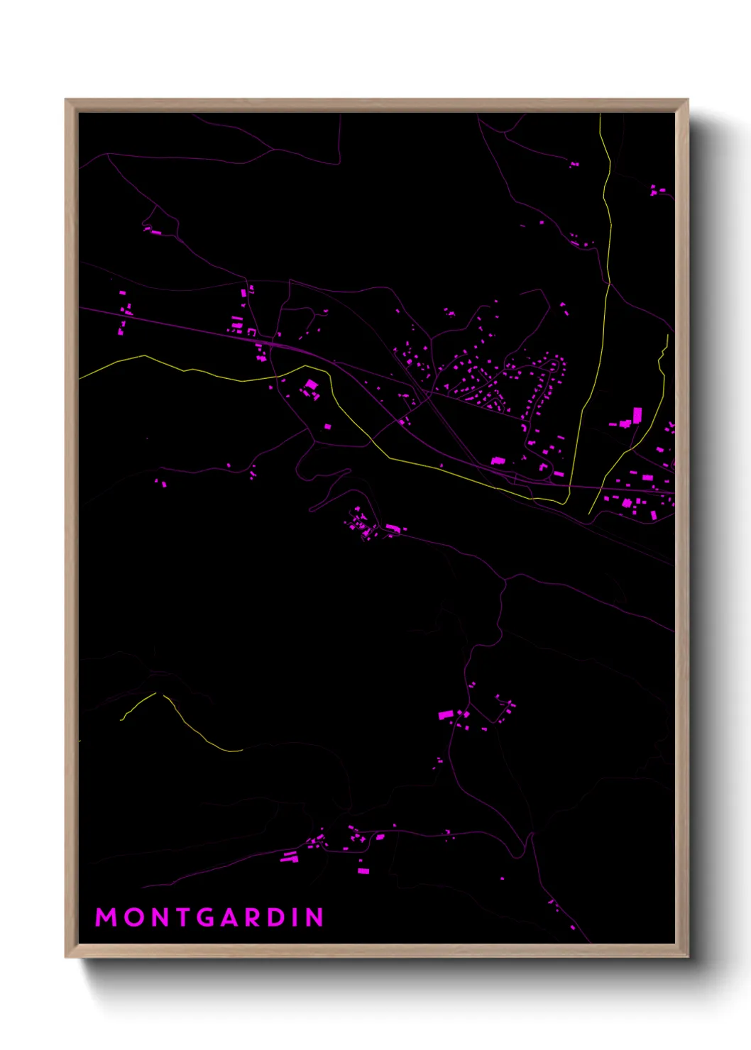 Une affiche de carte sur Montgardin