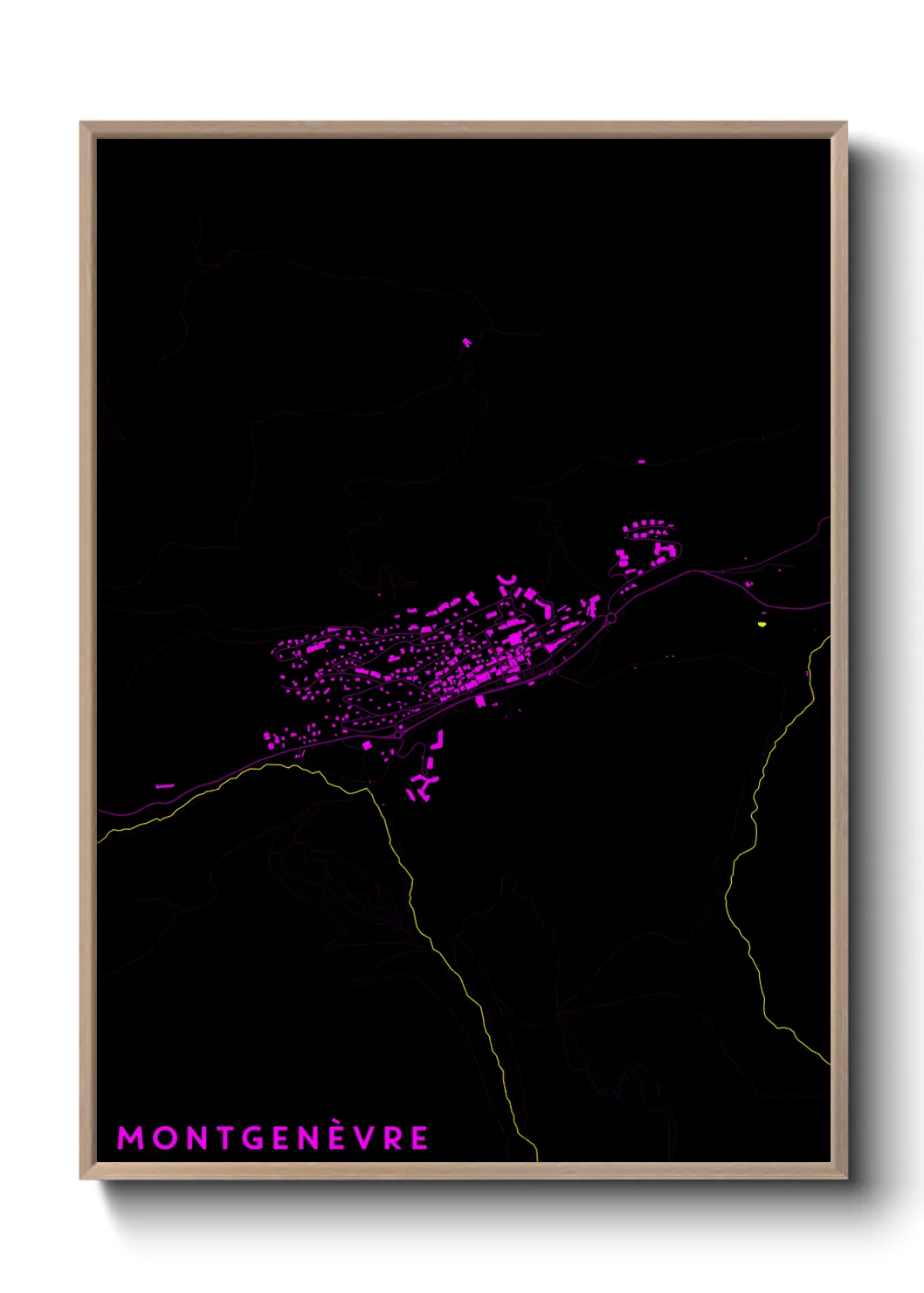 Une affiche de carte sur Montgenèvre