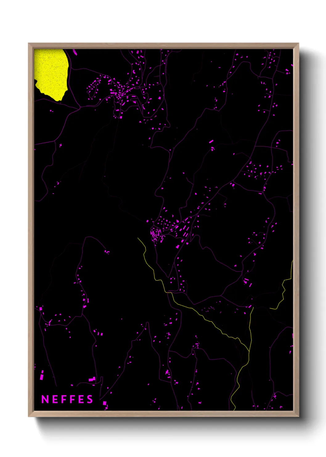 Une affiche de carte sur Neffes