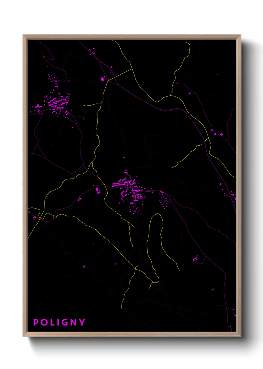 Une affiche de carte sur Poligny