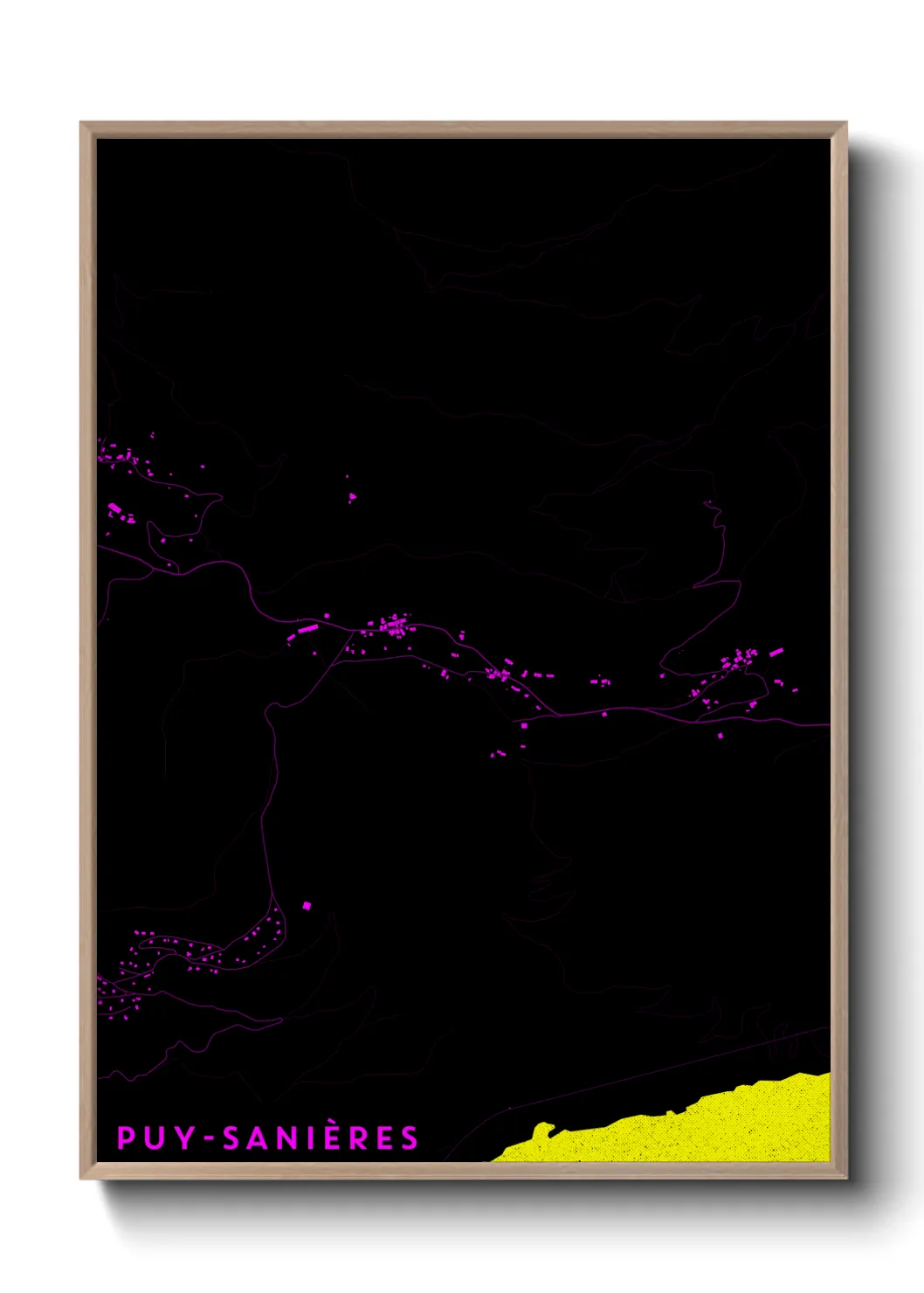 Une affiche de carte sur Puy-Sanières
