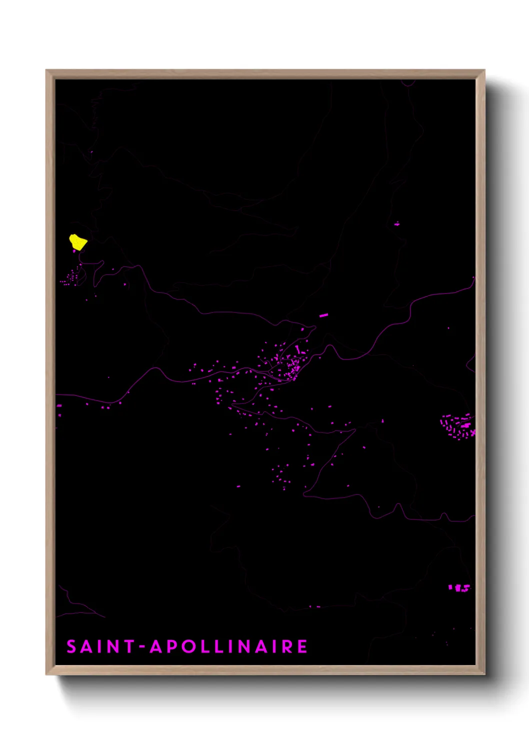 Une affiche de carte sur Saint-Apollinaire