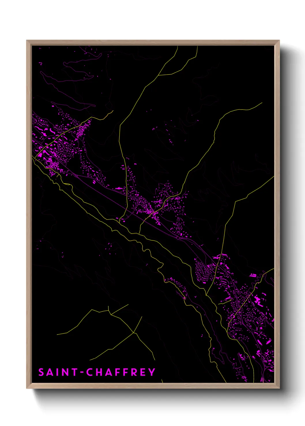 Une affiche de carte sur Saint-Chaffrey