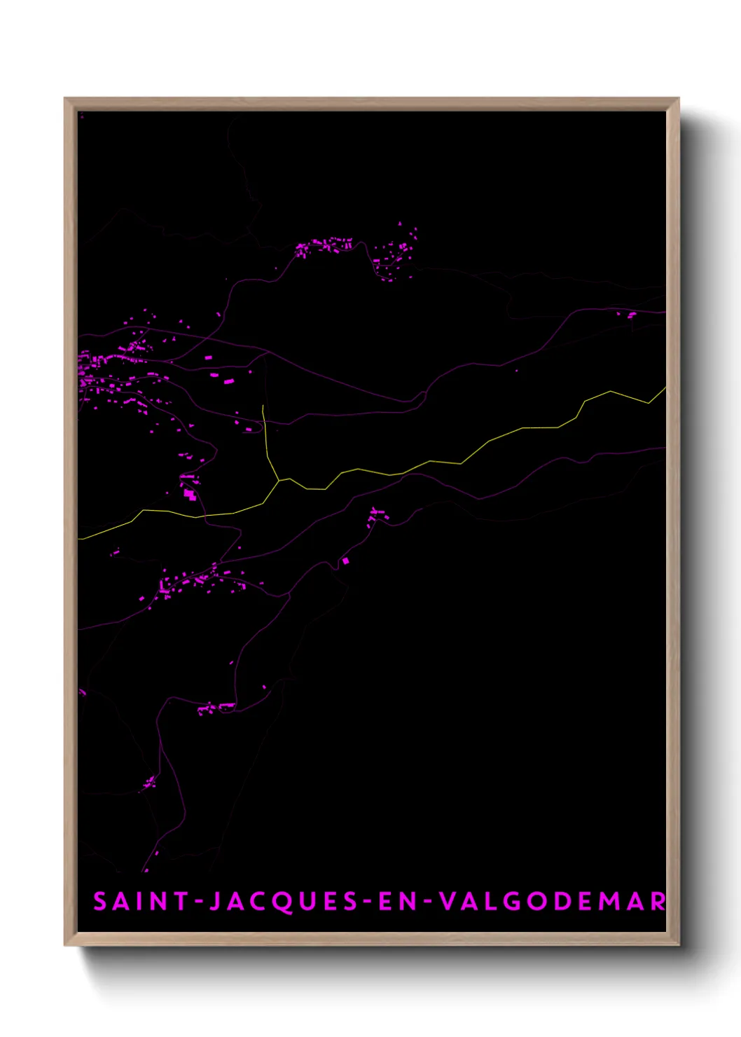 Une affiche de carte sur Saint-Jacques-en-Valgodemard