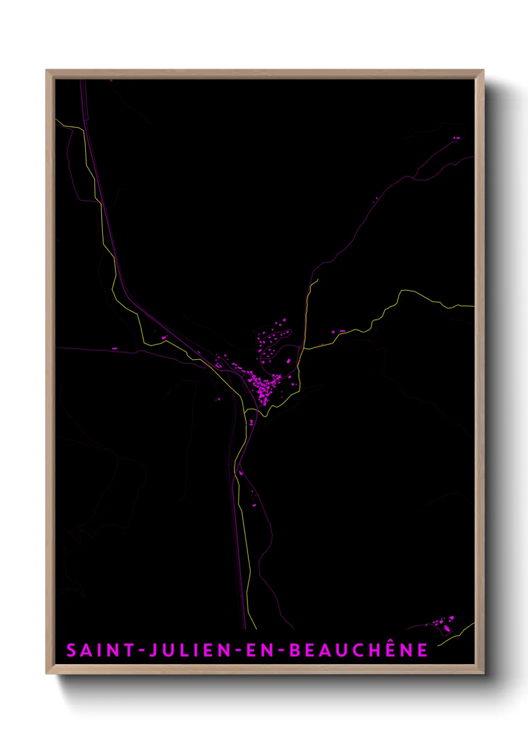 Une affiche de carte sur Saint-Julien-en-Beauchêne