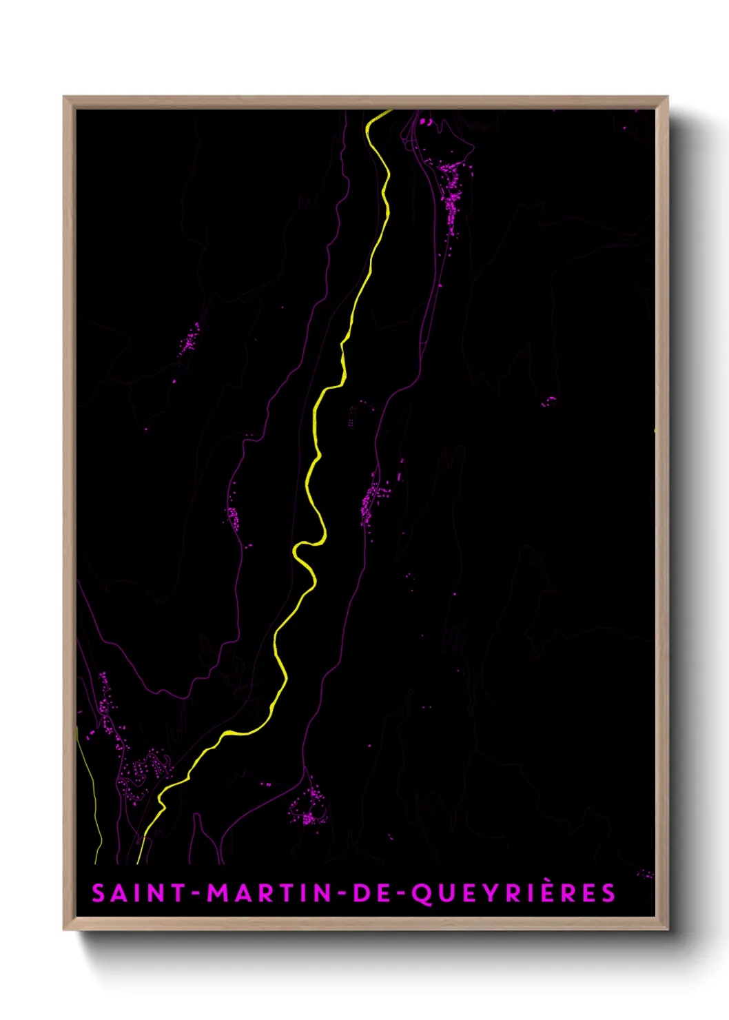 Une affiche de carte sur Saint-Martin-de-Queyrières