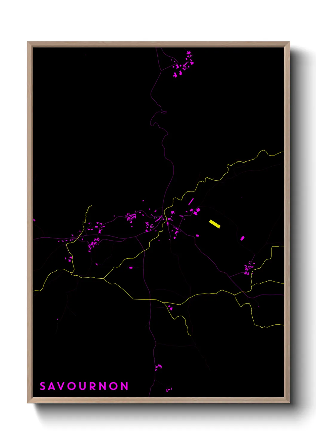 Une affiche de carte sur Savournon