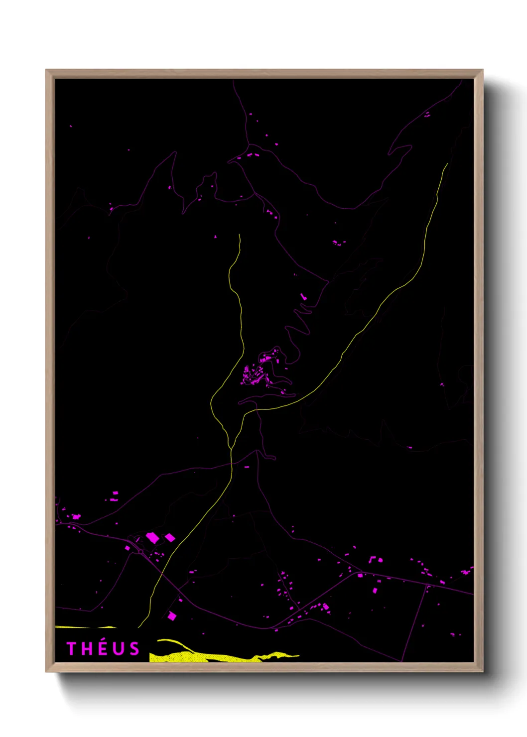 Une affiche de carte sur Théus