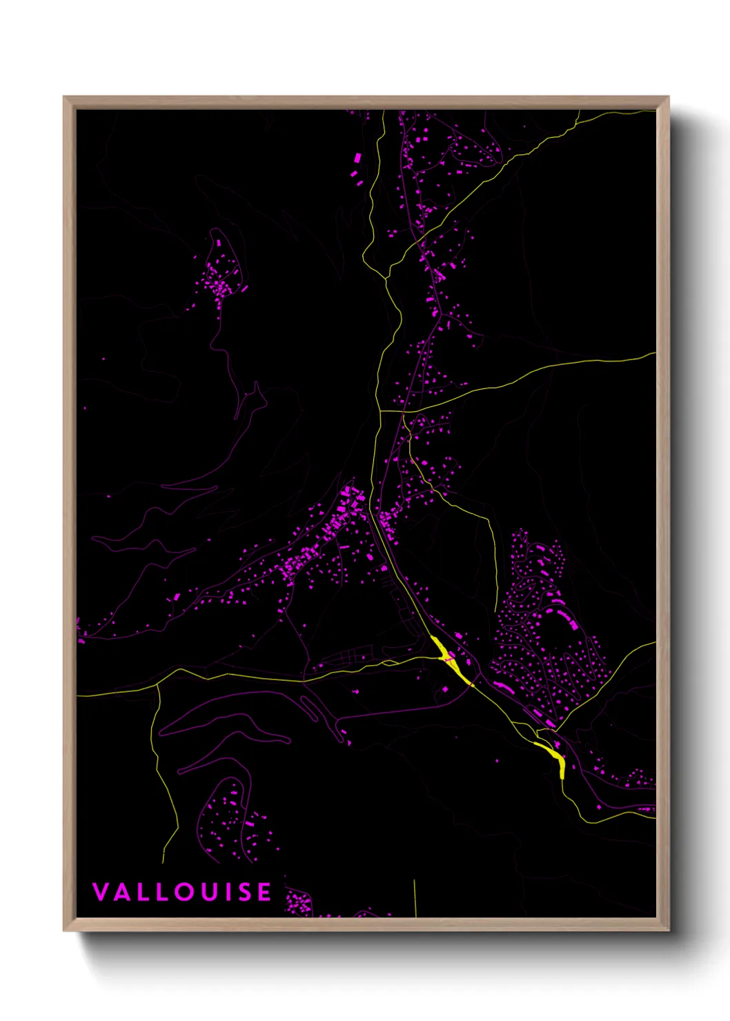 Une affiche de carte sur Vallouise
