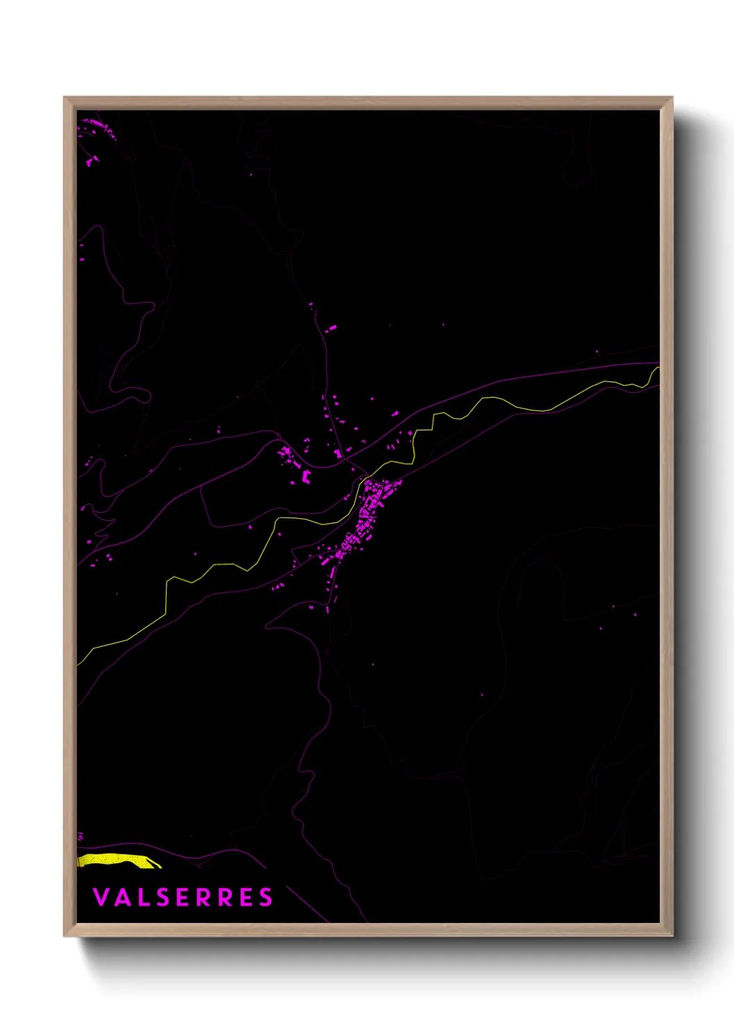Une affiche de carte sur Valserres