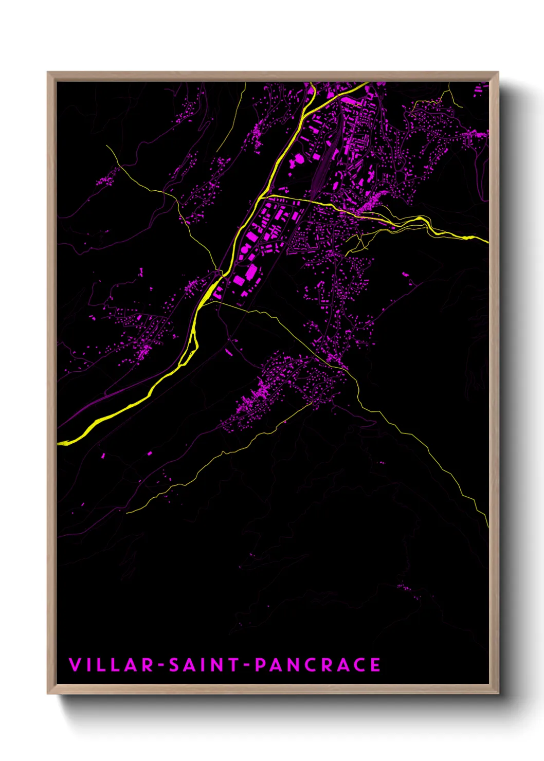 Une affiche de carte sur Villar-Saint-Pancrace