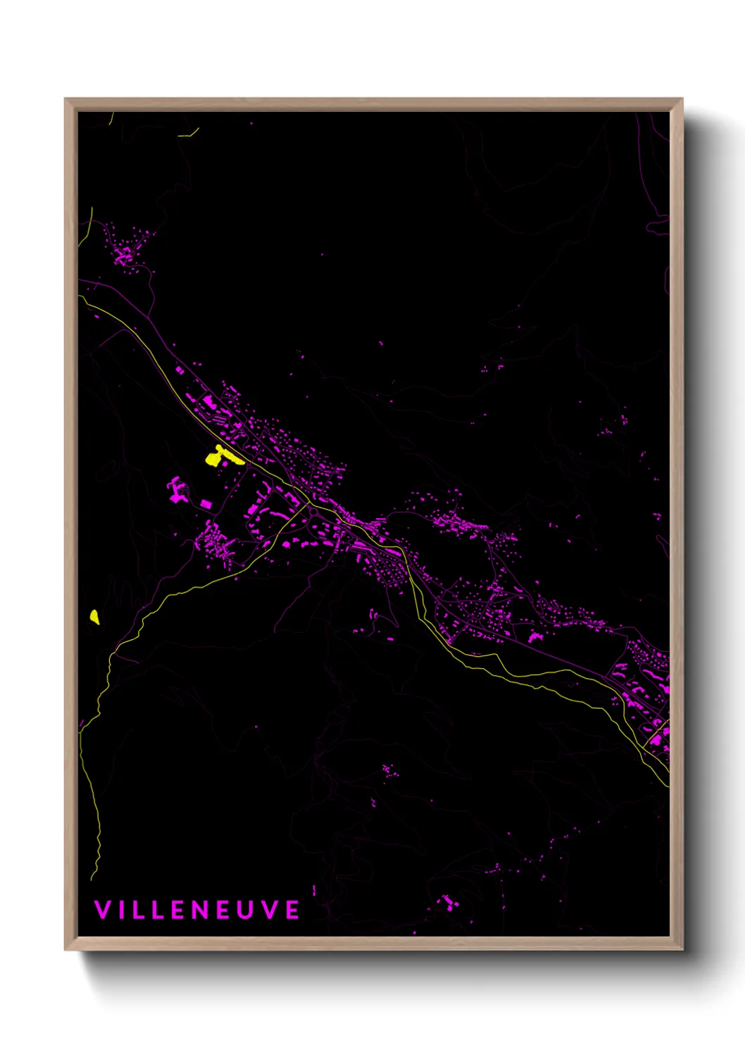 Une affiche de carte sur Villeneuve