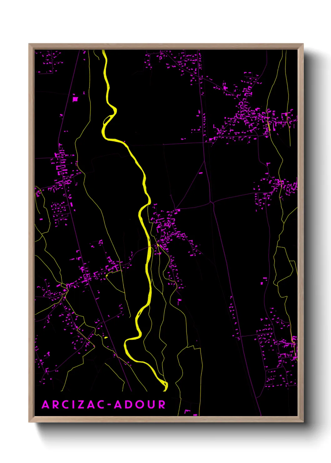 Une affiche de carte sur Arcizac-Adour