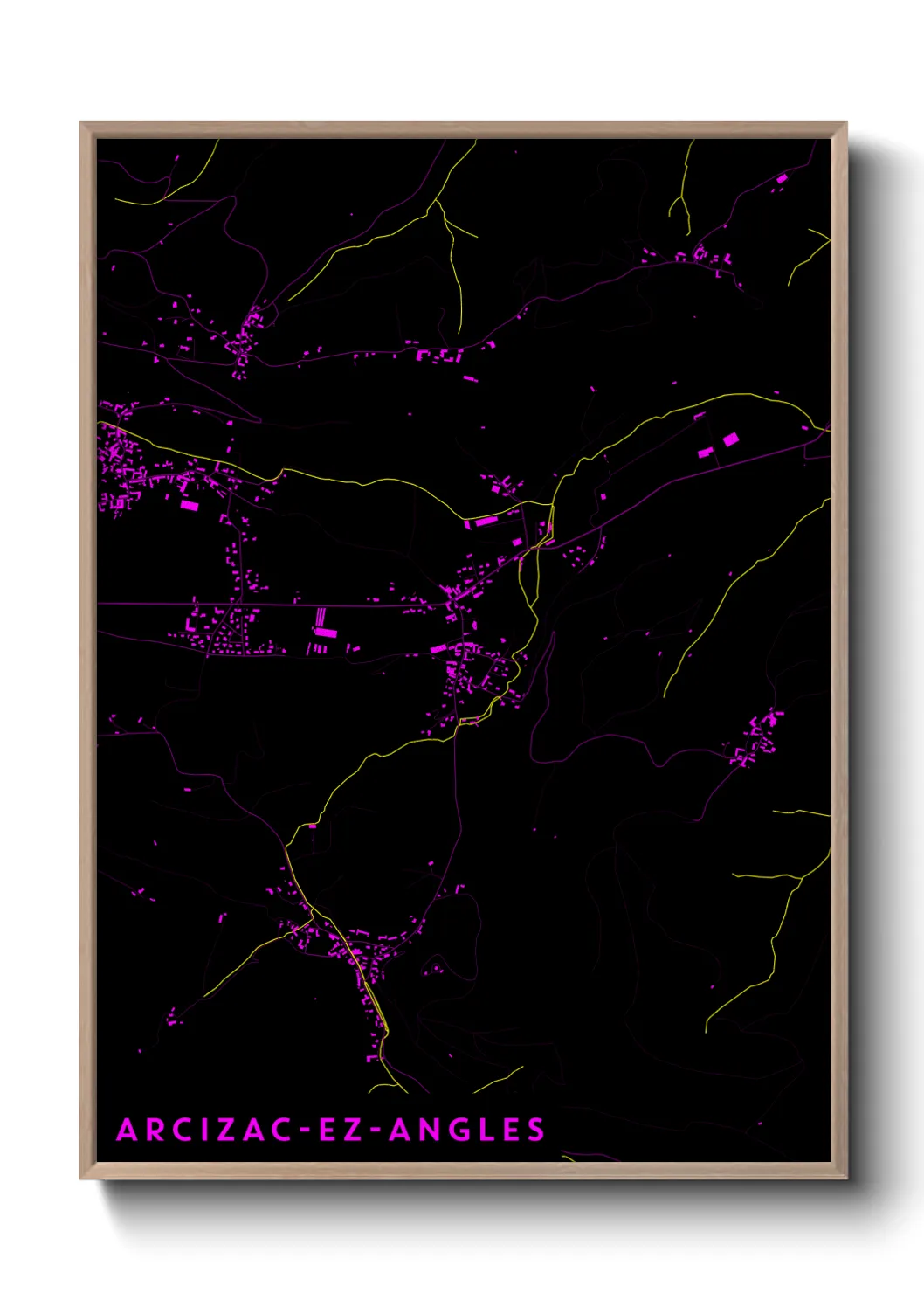 Une affiche de carte sur Arcizac-ez-Angles