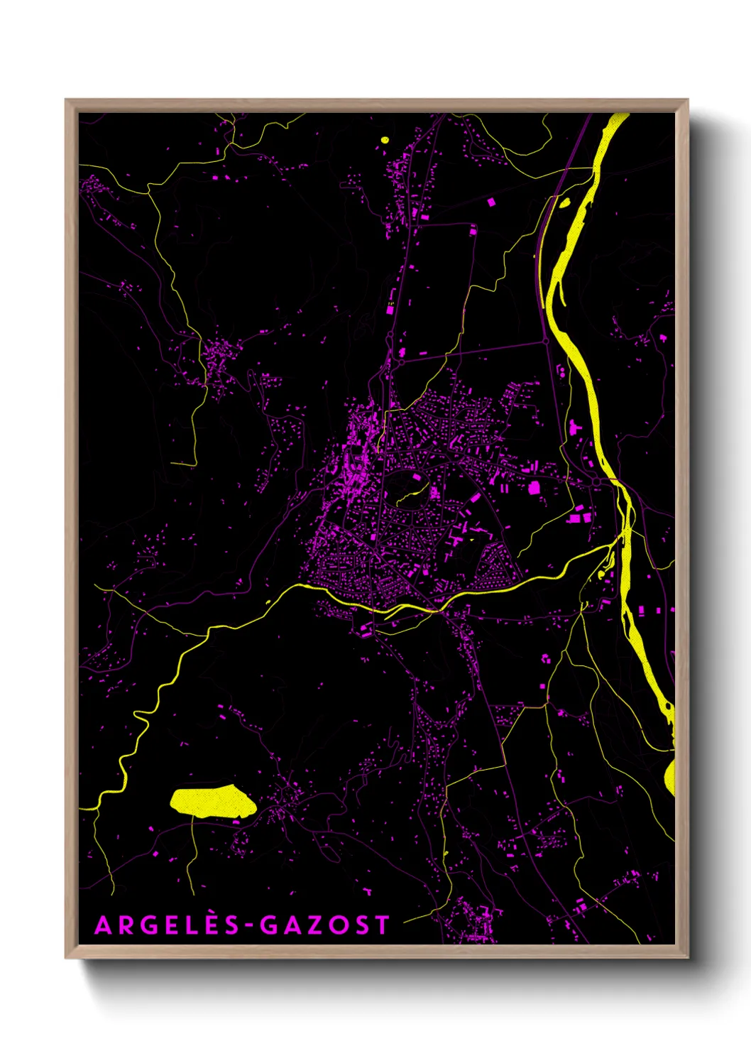 Une affiche de carte sur Argelès-Gazost