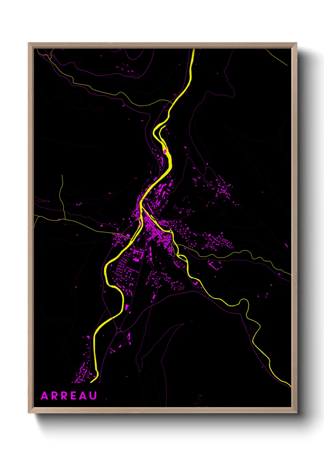 Une affiche de carte sur Arreau