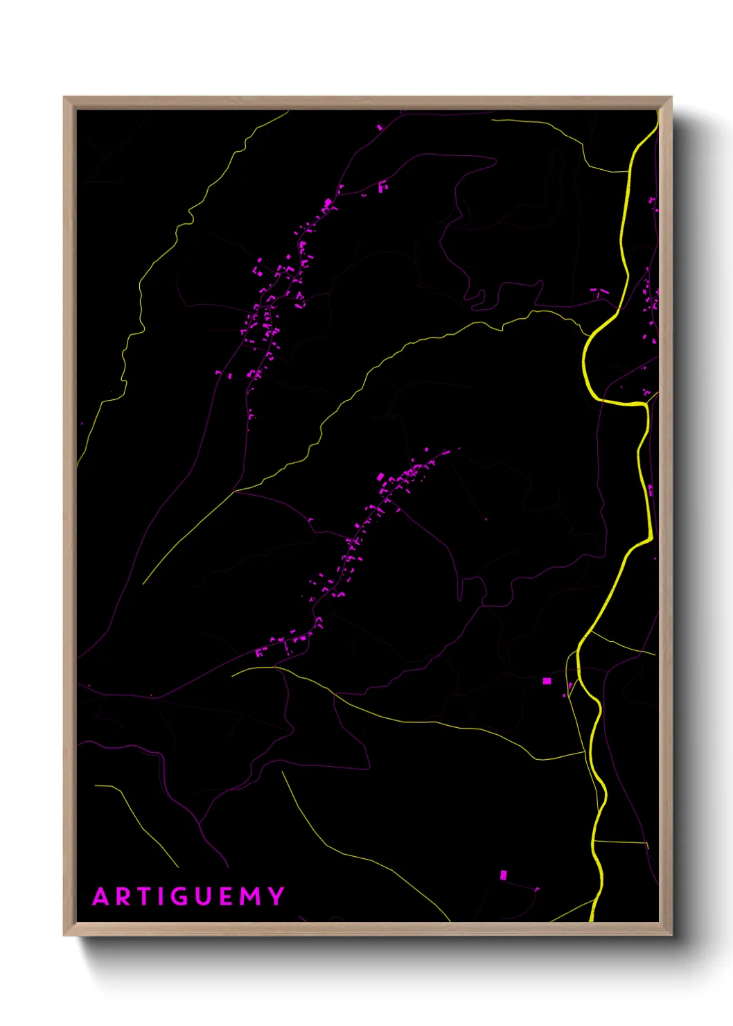 Une affiche de carte sur Artiguemy