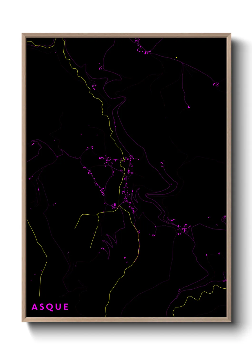 Une affiche de carte sur Asque