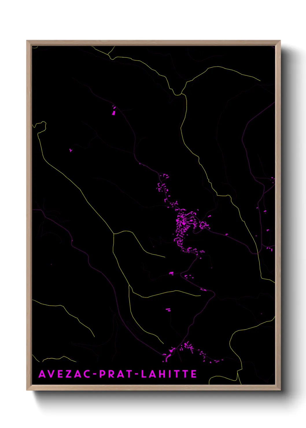 Une affiche de carte sur Avezac-Prat-Lahitte