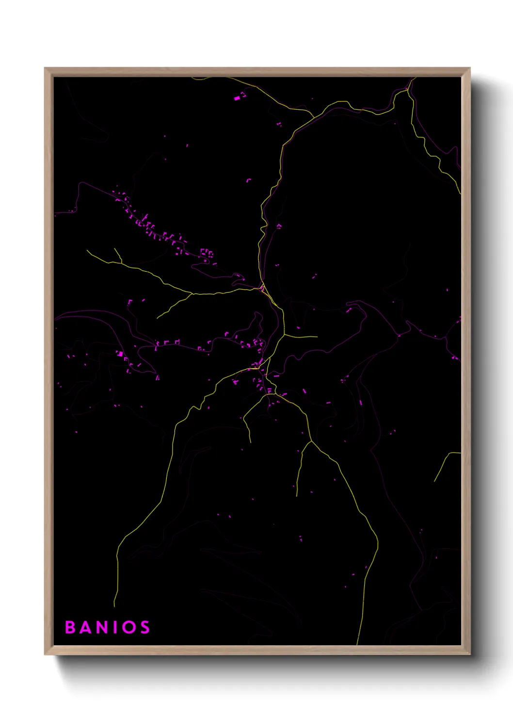 Une affiche de carte sur Banios